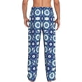 thumbnail image 3 of Picia Vintage Blue Mens Soft Woven Cotton Elastic Waistband Sleep Pajama Pant Lounge Sleep Pant With Pockets And Drawstring-Medium, 3 of 9