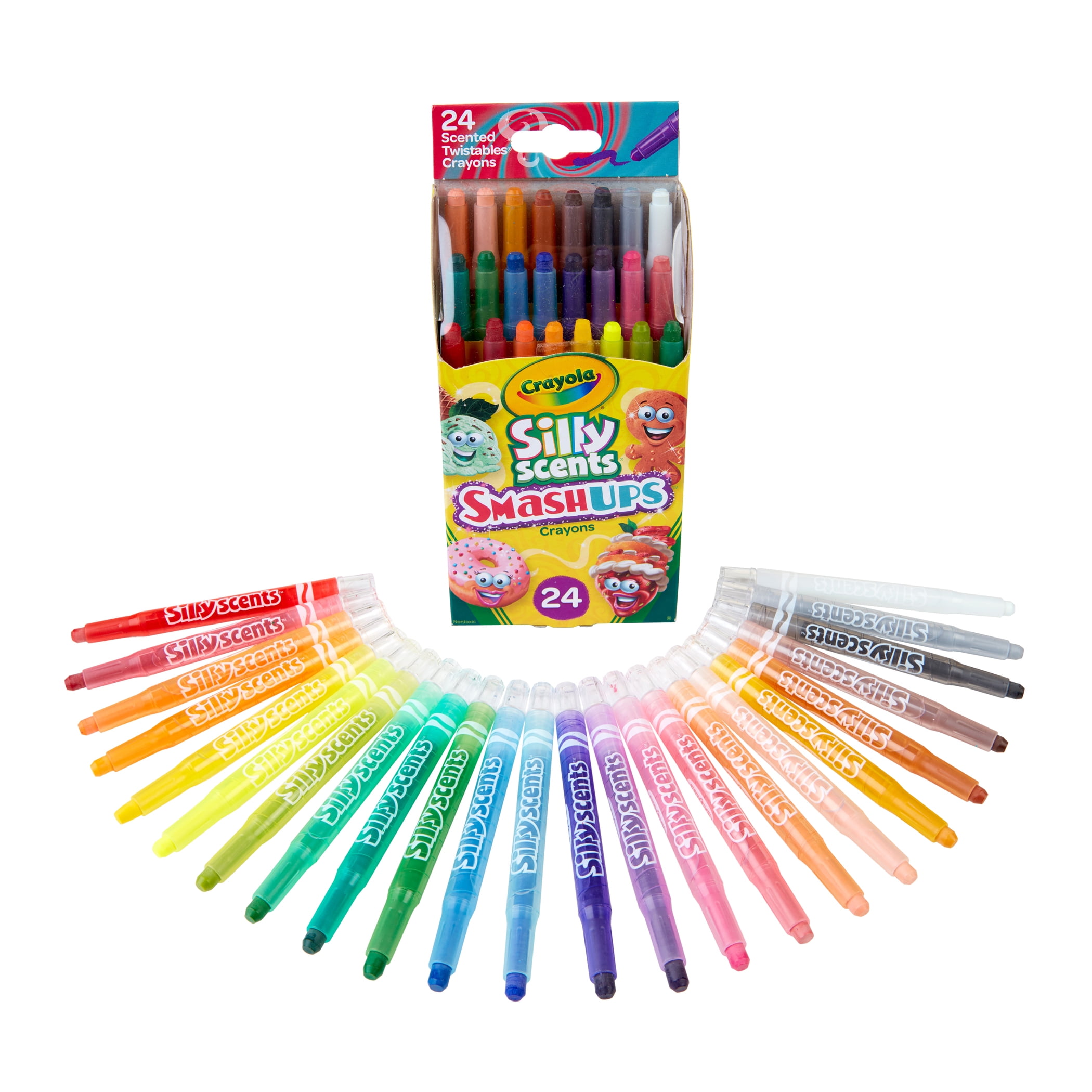 Crayola Silly Scents Smash Ups Mini Twistables Scented Crayons, 24 Per Pack, 4 Packs