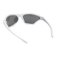 thumbnail image 4 of Womens 90s Sport Fashion Triangular Shape Wrap Plastic Sunglasses Silver - Silver Mirror, 4 of 4