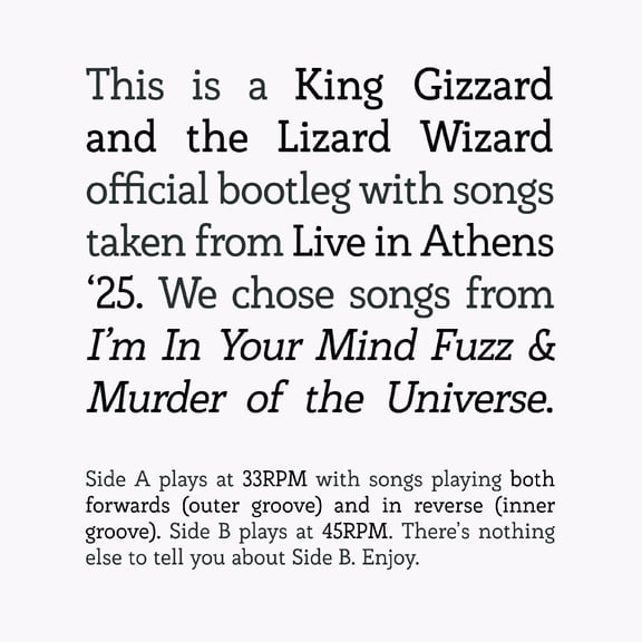 King Gizzard and the Lizard Wizard - I'm In Your Mind Fuzz / Murder Of The Universe Live In Athens '25 - Music & Performance - Vinyl