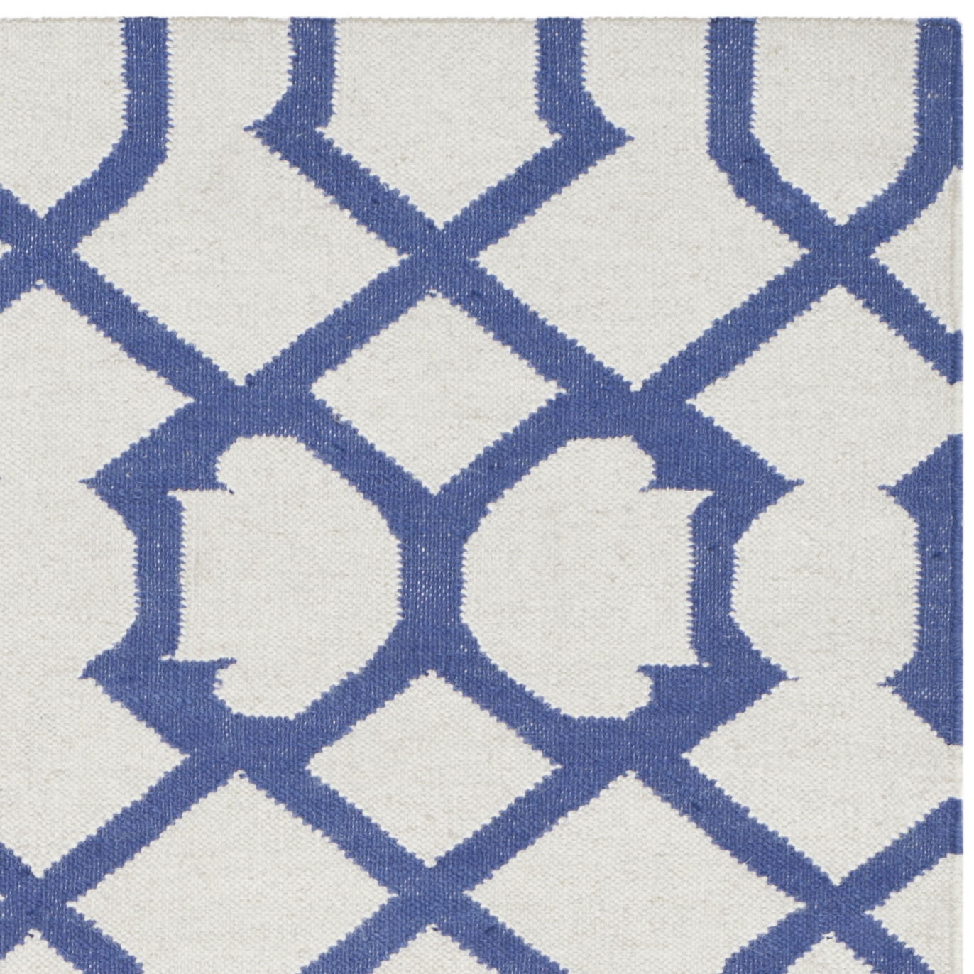 SAFAVIEH Dhurries Selena Geometric Wool Area Rug, Ivory/Purple, 3' x 5'