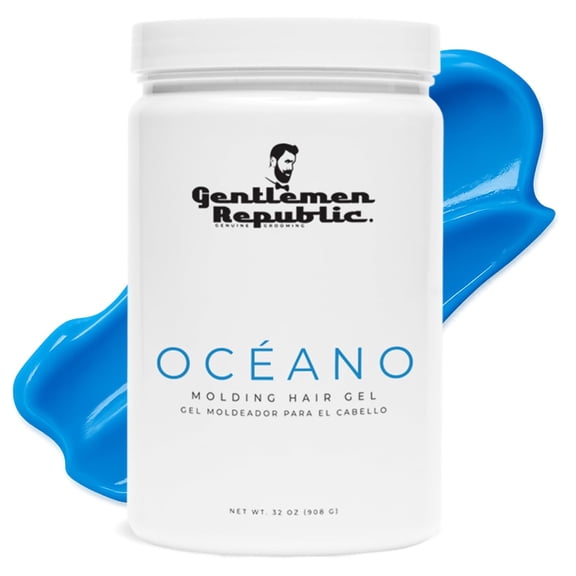 Gentlemen Republic Oceano 32oz Men's Hair Gel – Strong Hold, High Shine, Alcohol-Free, Fresh Scent