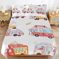 thumbnail image 2 of Fire Engine Car Truck Bedding Sets Twin Duvet Cover 3 Piece Cute Bed Set for Boys Girls Kid, 2 of 6