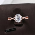 thumbnail image 4 of solitaire jewels 1.7CT Oval Moissanite Twisted Shank Engagement Ring For Women, 10K Rose Gold, 4 of 7