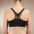 thumbnail image 2 of Seamless Lace Racerback Bra, Black, Small, 2 of 8