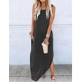 thumbnail image 5 of Vestido casual con estampado de arcoíris para mujer, vestido maxi sin mangas con bolsillo, vestido hawaiano de verano para playa, vestido camisero liso, 5 of 5
