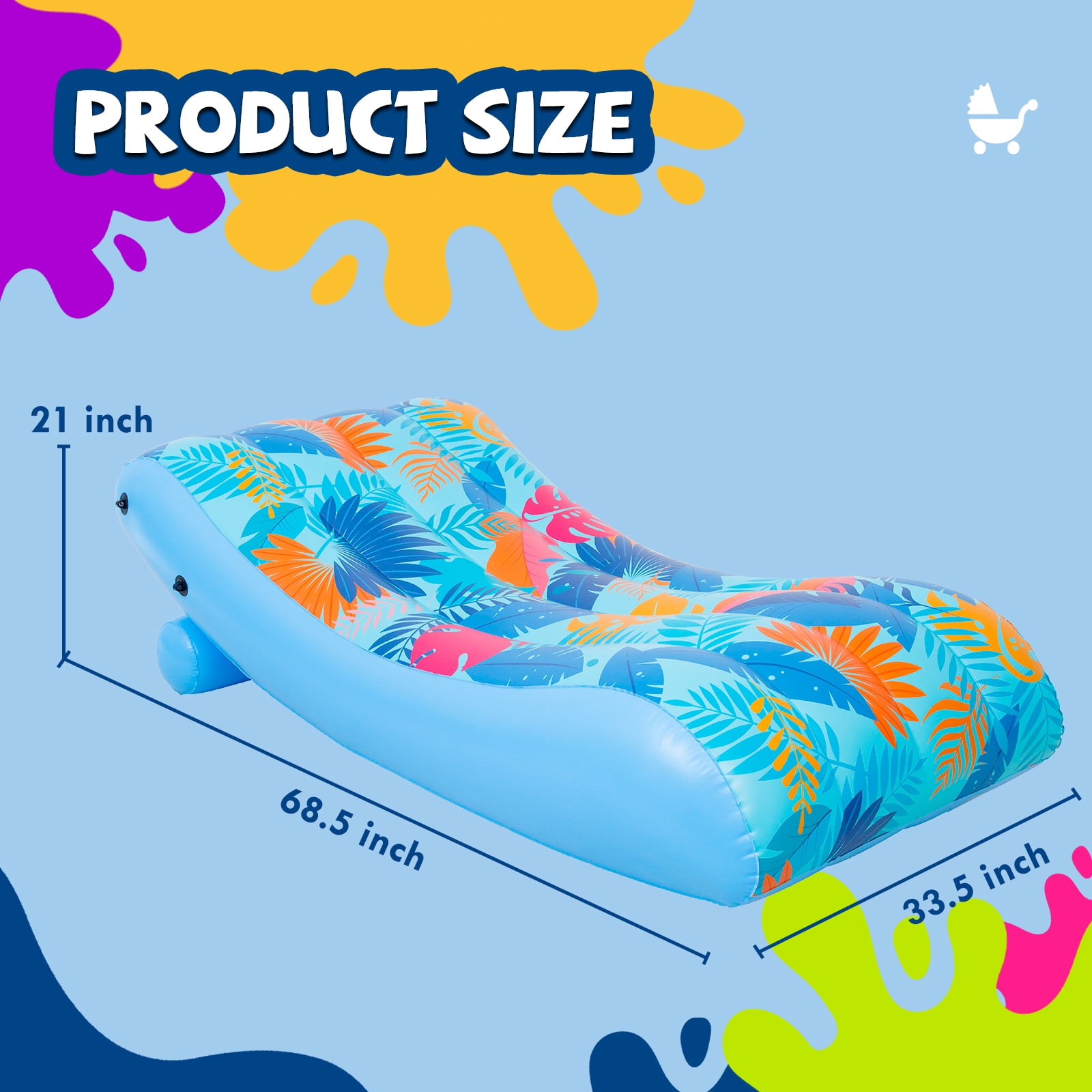 Honeydrill Inflatable Pool Float with Canopy, Water Lounger Raft Hammock