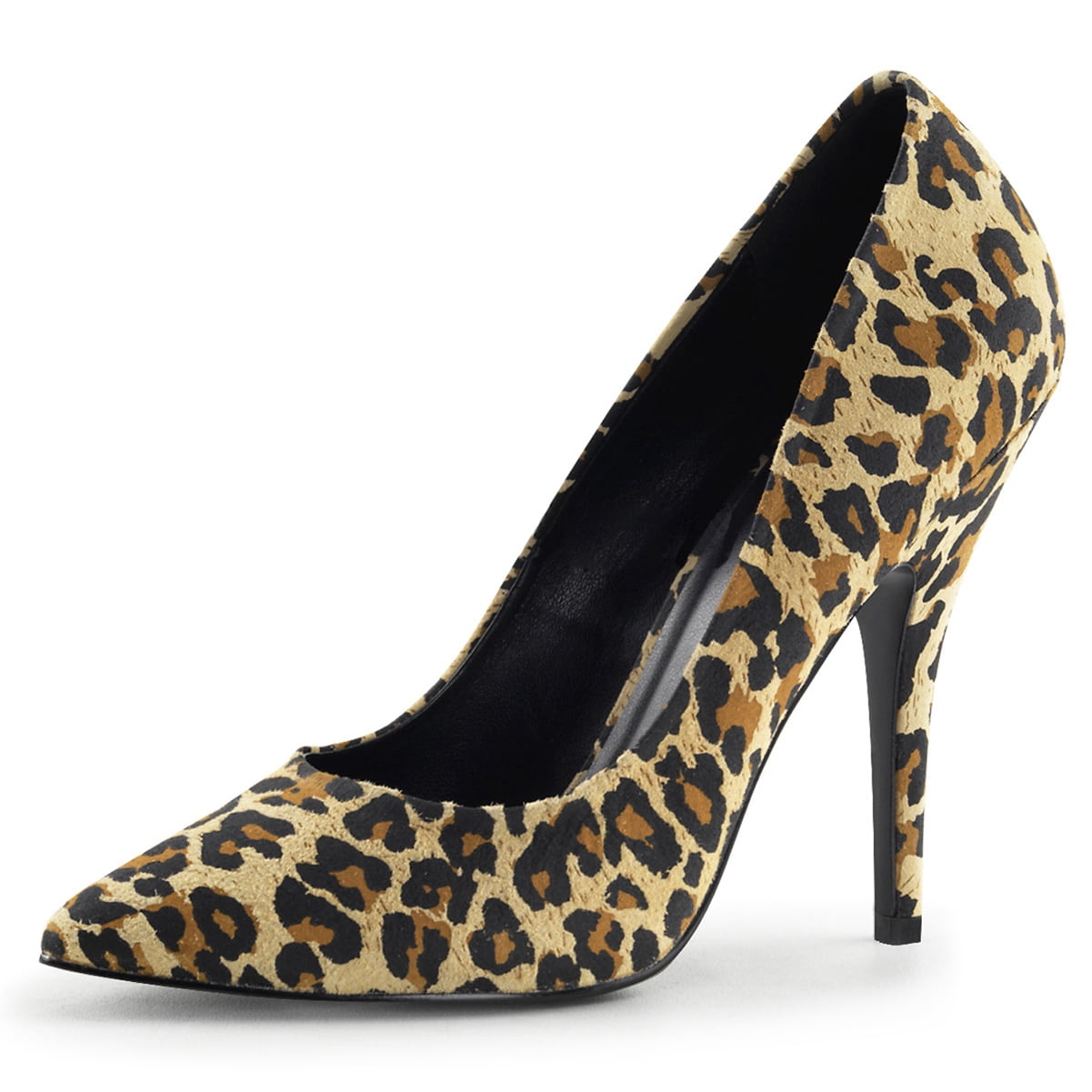 SummitFashions Womens Leopard Print Heels Pointed Toe