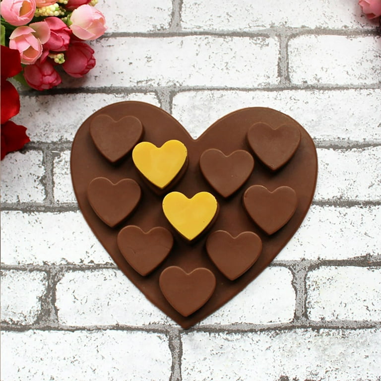 Dyttdg School Supplies Bulk Heart Shaped Silicone Molds Fondant Cake Chocolate Rose Silicone Mold, Adult Unisex, Size: One size, Brown