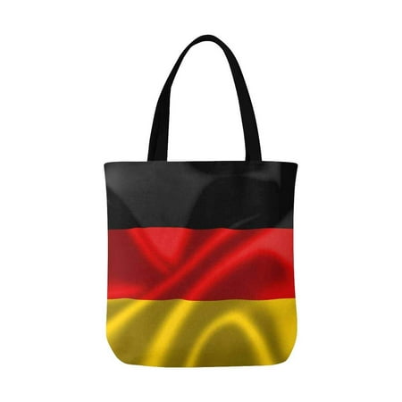 ASHLEIGH Cool Germany Flag Blowing in the Wind Canvas Tote Bags Reusable Shopping Bags Grocery Bags Washable Bags for Women Men (Best Grocery Store In Germany)