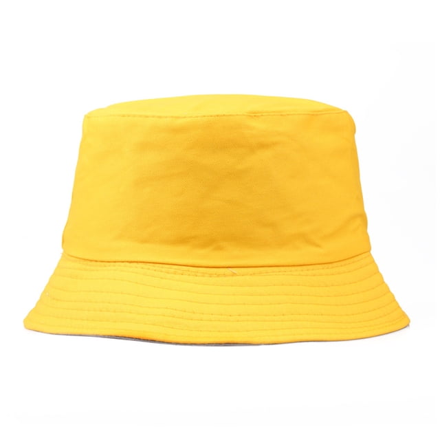 Guardoinrt Chapeau Seau à Large Bord Ajustable Protection Extérieure Couvre-Chef en Coton pour Adultes Jaune