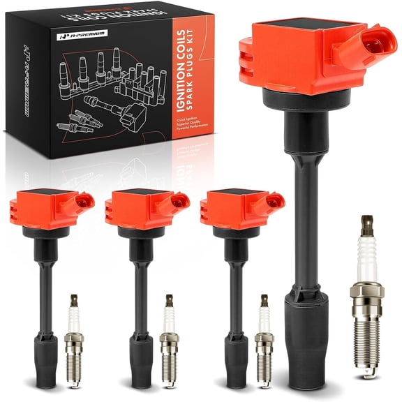 A-Premium (Red) Set of 8 Ignition Coil Pack and Iridium Spark Plugs Compatible with Toyota Camry 2018-2024, RAV4 2019-2023, Corolla 2020-2022 & Lexus ES250 2021-2024, NX250 2022-2023, 1.8L 2.5L