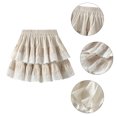 thumbnail image 3 of RUISINERY Women Aesthetic Sweet Layered Lace Trim Cake Skirt Double Tiered Velvets Elastic High Waist Short Skirt with Lining, 3 of 8