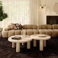 thumbnail image 6 of TOV Furniture Amora Faux Travertine Indoor/Outdoor 26 inch Round Accent Table, 6 of 6