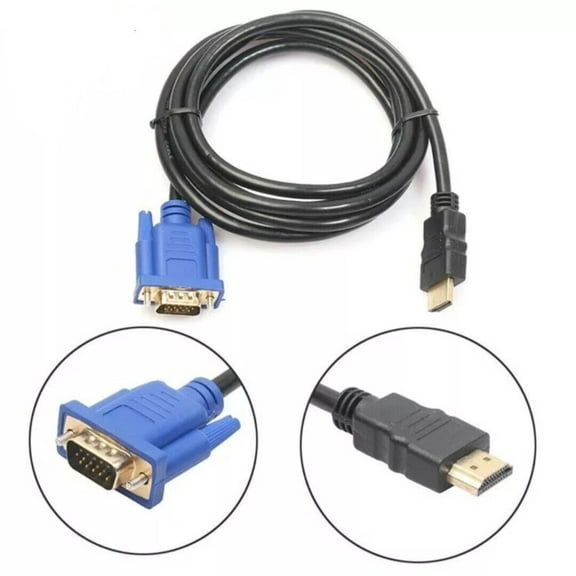 1 Metre HDMI To VGA Male D-SUB Video Adapter Cable Lead For TV Computer Monitor Blue