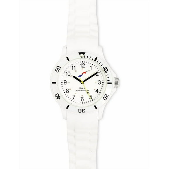 Scrub Smart Basics Nurse Watch – Easy-Read Dial, 24-Hour Quartz Movement, Water-Resistant, Medical Watch with Second Hand (White) SW-W-100
