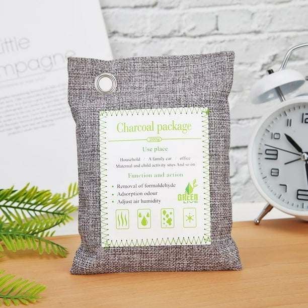 Bolsa purificadora de aire de carbón de bambú activado de 200g, desodorante para el hogar y el coche, X4