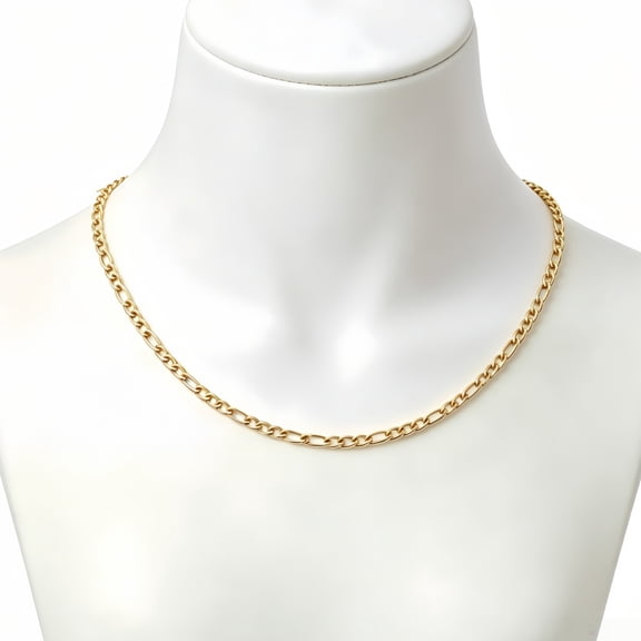 Real 14k Gold Italian Jewelry Necklace for Men, Real Solid 10k Yellow Gold Chain, 3mm and 18"