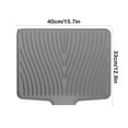 thumbnail image 3 of Non-Slip Silicone Drying Mat for Kitchen Counter | Heat-Resistant Up to 450°F | 15.7"x13" Foldable Dish Drying Pad | Gray/Green/Beige | Food Grade & Multipurpose Counter Mat, 3 of 6