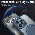 thumbnail image 5 of 360° Spin Magnetic Stand for iPhone 16e Case, Compatible with Magsafe, Military Grade Slim Protective Case with Kickstand & Ring Holder, Translucent Frosted, for iPhone 16e, Blue, 5 of 6