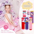 thumbnail image 7 of 6 Pairs Girls Knee High Socks, Colorful Cartoon Warm Cotton Mid-Calf Boot Socks Funny Socks for School Odd Socks Day 3-12 Years Girls, Mermaid, 7 of 7