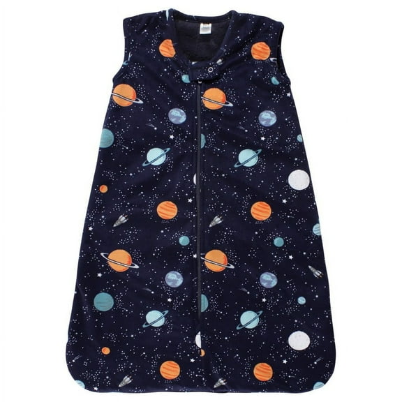 Hudson Baby Plush Faux Fur Sleeping Bag, Wearable Blanket, Space, 0-6 Months