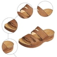 thumbnail image 6 of Orthopedic Sandals for Women with Arch Support Casual Summer Slip on Platform Slides Lightweight Cushioned Low Wedge Walking Shoes Brown Size 9, 6 of 6