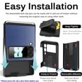thumbnail image 4 of TECH CIRCLE for Samsung Galaxy Z Flip 4 Case, Belt Clip Holster Holder Case Foldable Kickstand Ultra Slim Premium Leather Camera Full Body Protection Cover,Blue, 4 of 6