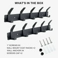 thumbnail image 7 of 2Pack Coat Rack Wall Mounted, Coat Hanger with 5 Hooks, for Hat Towel Purse Robes, 7 of 7