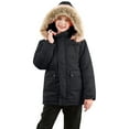 thumbnail image 2 of Girls Boys Solid Sherpa Fleece Coats Kids Thickened Lined Puffer Jacket Winter Warm Fuzzy School Outdoor Thermal Pocket Hiking Windbreaker Jackets Black 11-12 Years, 2 of 7