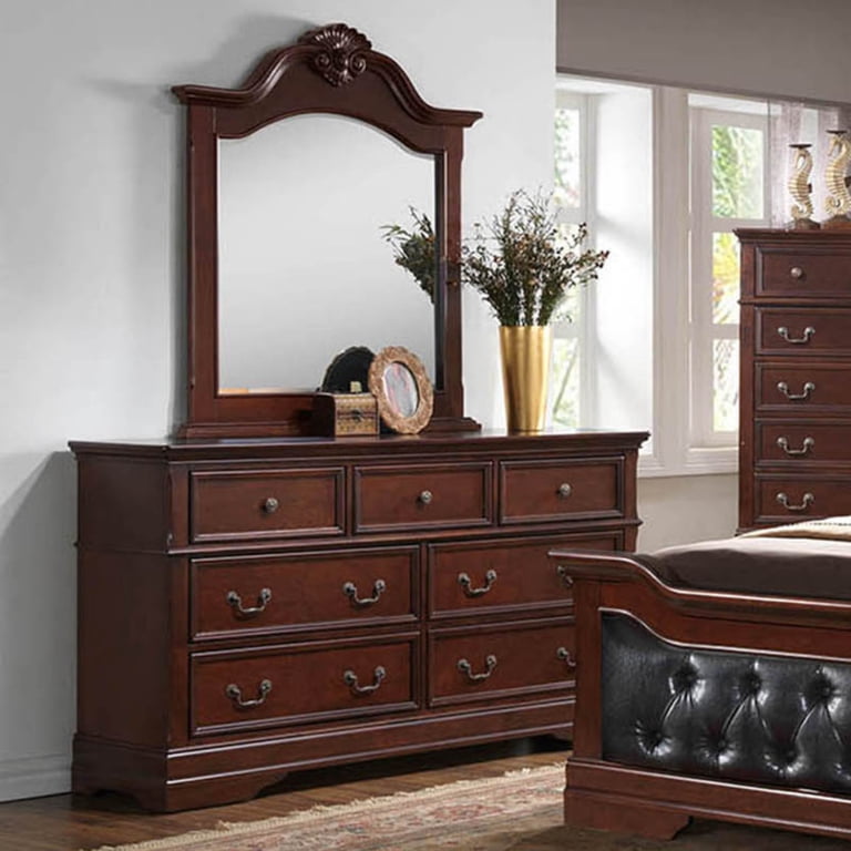 brown dresser with mirror walmart K&B Furniture Antique Wood Bedroom Optional Wooden dresser