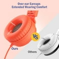 thumbnail image 3 of Foldable Kids Headphones，Kid Headset-Tangle-Free 3.5mm Wired Earphones for School(Orange), 3 of 11
