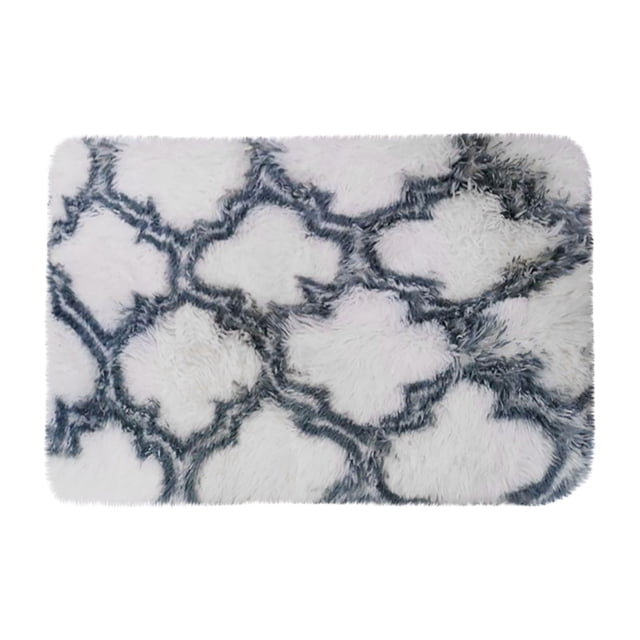 yulier Small Throw Rug, 16x24 inch Ultra Soft Rectangular Area Rug for Bedroom Living Room, Shaggy Fluffy Carpet Non Slip Indoor Rug for Nursery Home Decor, White