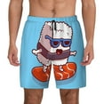 thumbnail image 3 of Uemuo Sushi Salmon Surfing Pattern Mens Swim Trunks Quick Dry Board Shorts with Mesh Lining, Stretch Beach Shorts Quick Dry No-Chafing Board Shorts-XX-Large, 3 of 9