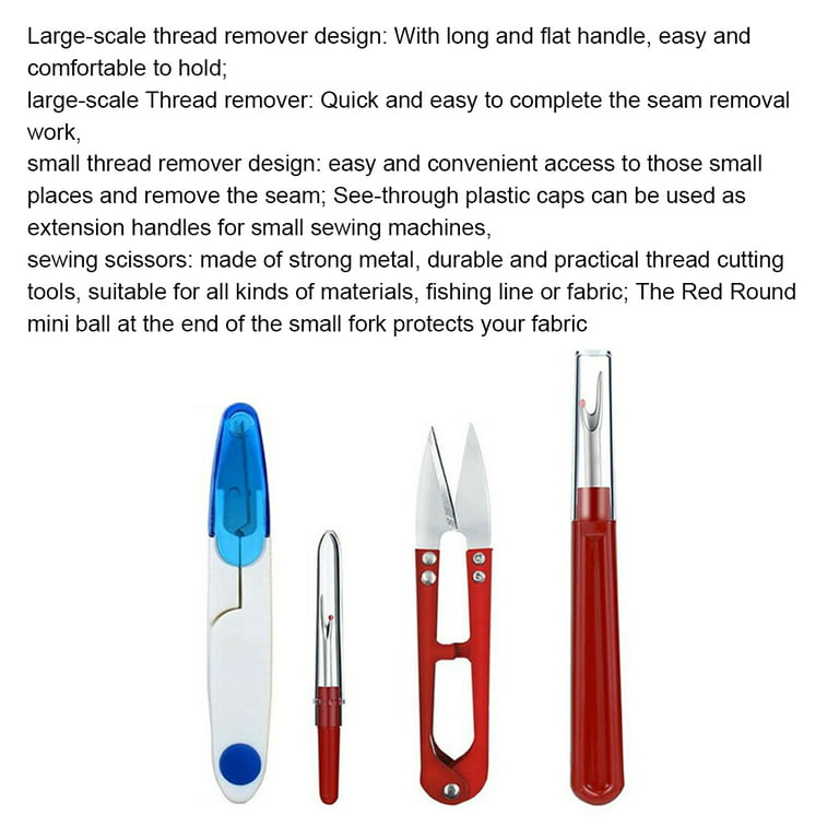 Seam Ripper and Thread Remover Kit-2 Big & 2 Small Sewing  Stitch Thread Unpicker - 1 Sewing Trimming Scissor Nipper Tool for Thread  Remove - 100 pcs Sewing Pins for Fabric