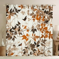 Castle Fairy Boys Girls Flying Butterflies Black Out Curtains,Autumn Branches Leaves Curtains Pack of 2 (42x63 Each),Retro Vintage Aesthetic Bedroom Curtains,Microfiber Bedroom Decor