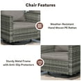 thumbnail image 4 of Planntonneo Wicker Patio Chair Set of 2, Outdoor Swivel Gliders Rocking Chairs for Garden Deck Porch Pool, Dark Grey/Grey, 4 of 8