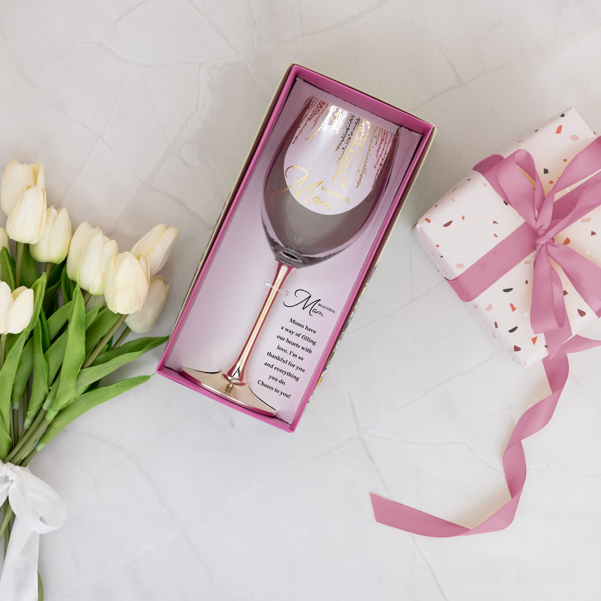 Mom - Gift Boxed 19 oz Crystal Wine Glass