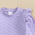 thumbnail image 4 of TOWED22 Baby Toddler Girl Cute Outfits Long Sleeve Crewneck Top and Pants 2 Piece Clothes Set Fall Winter Soft(Purple,4-5 Y), 4 of 6