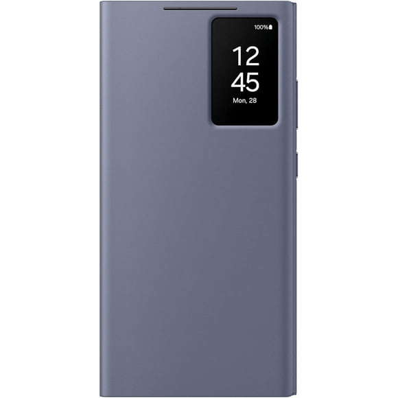 Pour Samsung Galaxy S24 Ultra Étui Portefeuille à Vue Intelligente, Noir