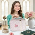thumbnail image 3 of Personalized Initial Bible Cover Case for Women,Large Bible Tote Bags Organizer Quilted Carrying Case with Durable Handle ,Bible Study Supplies Accessories Christian Gifts for Women, 3 of 5