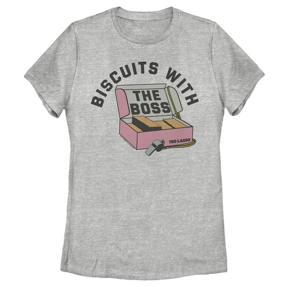 Women's Ted Lasso Biscuits With The Boss  Graphic Tee Athletic Heather X Large