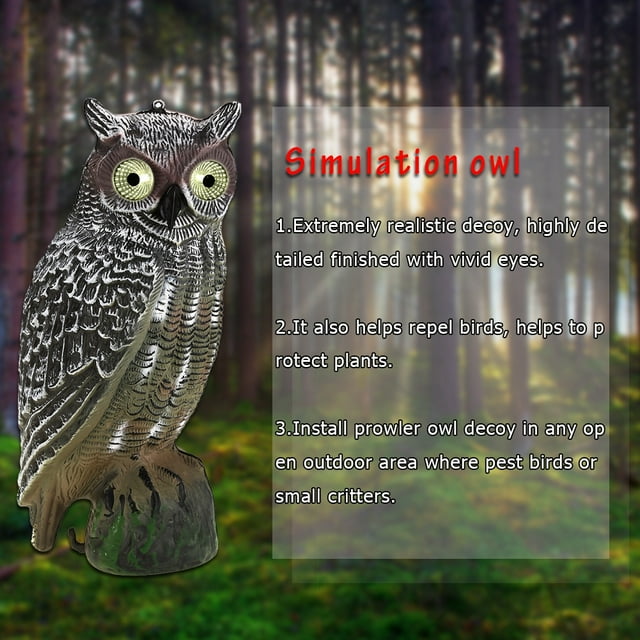 Prowler Owl Garden,Solar Powered Owl Hunting Prowler Owl Predator Decoy Streamlined Design
