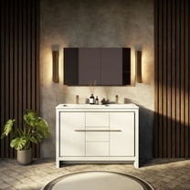 Lafarre 48 in W x 20 in D White Double Bath Vanity and Cultured Marble Top