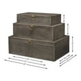 thumbnail image 3 of Cosmos Nesting Boxes, Set of 3 – Black Shagreen Leather Storage Boxes with Brass Pulls, Decorative Organizer, 3 of 7