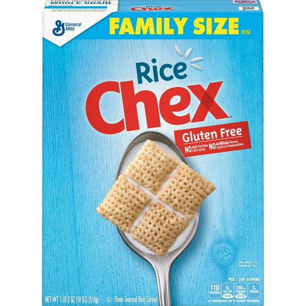 General Mills, Rice Chex Breakfast Cereal, Gluten Free, Family Size, 18