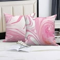 thumbnail image 4 of SUNOLIFE Pink Marble Throw Pillow Covers Set of 4,Abstract Art Texture Pillowcase for Home Decor,18x18 In, 4 of 7