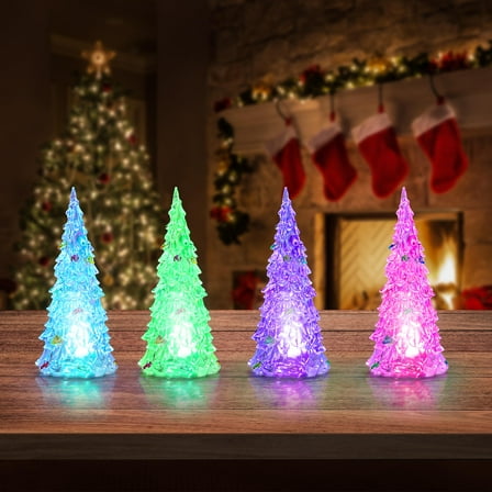 MUSEYA Table Tree with Lights LED Light Christmas Tree Multi 4Pcs