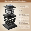 thumbnail image 2 of FKHouse 8 Pack Black Solar Warm White Post Cap Lights, 4X4 5X5 6X6 Fence Deck Post LightsSolar Powered Waterproof for Garden, Yard, Deck, Patio, 2 of 7