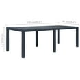 thumbnail image 4 of vidaXL Garden Table Anthracite 220x90x72 cm Plastic Rattan Look, 4 of 4